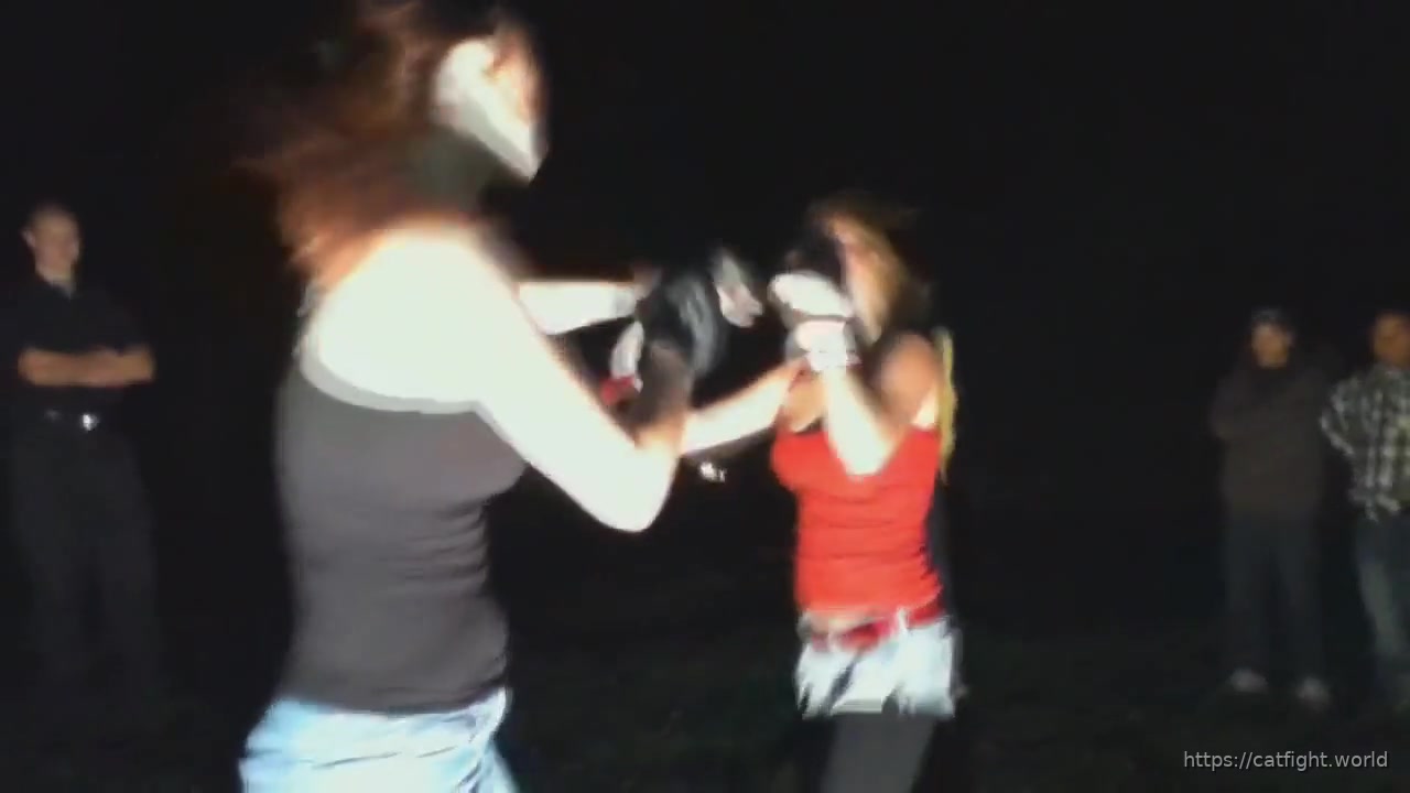 Outdoor MMA fight on grass